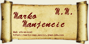 Marko Manjenčić vizit kartica